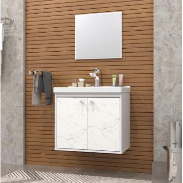 Imagem de Gabinete Banheiro Em Mdf com Pia Cuba - Bergamo - RIVERZZA, Branco