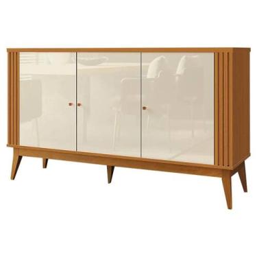 Imagem de Buffet Argo Aparador 3 Portas EDN Móveis Cor Cedro Off White - Estrela