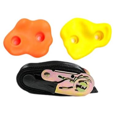 Imagem de Pegciuho 6 Peças de Suportes para árvores de Escalada para Crianças, Artificial com Cinta de Catraca, Suporte Seguro Adequado para Atividades Físicas em, 2 Agarras de Escalada