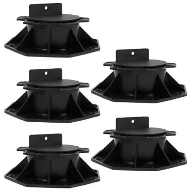 Imagem de WV 5 Pedestais de suporte de deck ajustável em altura base de suporte de elevação de piso de plástico conjunto de rolamentos de elevação de piso resistente para madeira WPC alumínio QUWUMGD (60-140 mm