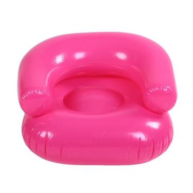 Imagem de Zerodis Sofá Inflável, PVC Portátil, Suporte Macio e Confortável, Espreguiçadeira Transparente, sofá Inflável, sofá Dobrável, Móveis Preguiçosos para Quarto, Sala de Estar, Corredor, (Rosa)