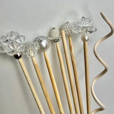 Imagem de Kit de Varetas Perolizadas para Difusores de Ambiente Decorativas para Perfumar Decorar Casa (PEROLIZADAS C/PRATA)