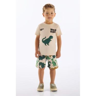 Imagem de Conjunto Infantil Camiseta e Bermuda Up Baby, Bege, 1