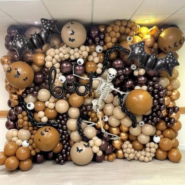 Imagem de Halloween Balloon Garland Arch Kit, Scary Halloween Decorations 3D Bat Boo Foil Balloons Spooky Red Dark Brown Eyeball Latex Balloons for Indoor Outdoor Fall Bloody Horror Birthday Party Decorations