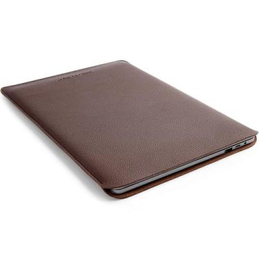 Imagem de Capa para laptop de 13 polegadas, capa protetora de couro premium compatível com MacBook Air M4 2025-2018 e MacBook Pro M2 2022 M1 2020-2016 (marrom café, MacBook Air/Pro de 13 polegadas)