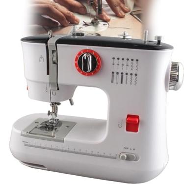 Imagem de MáQuina De Costura Facilita,MáQuina Overlock DoméStica Totalmente AutomáTica,Cabo De Oito Pinos E Duas Fileiras,9 NíVeis De Ajuste,Para Roupas,Tecidos,FaçA Você Mesmo