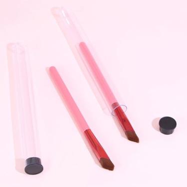 Imagem de Pincel de sobrancelha angular, corretivo de precisão para modelar e cuidar das sobrancelhas, ferramenta de maquiagem multifuncional para sobrancelhas e rosto (marrom)