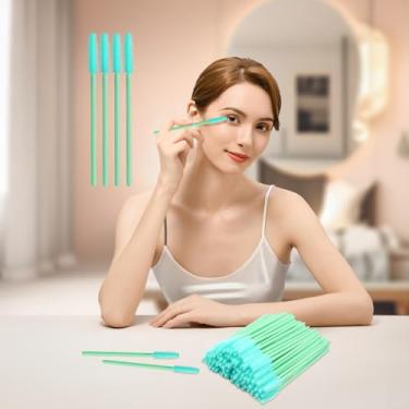 Imagem de 50 pincéis de cílios descartáveis, varinha de rímel de silicone, kits de maquiagem de carretéis de silicone macio para cuidados pessoais, extensões de sobrancelha e cílios (verde)