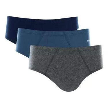 Imagem de Kit 3 Cuecas Mash Slip Algodão Masculina Tradicional 010.20, G 46-48, 