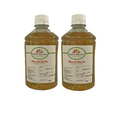 Imagem de Kit 2 Óleo De Rícino 100% Puro 500ml - Bella Donna
