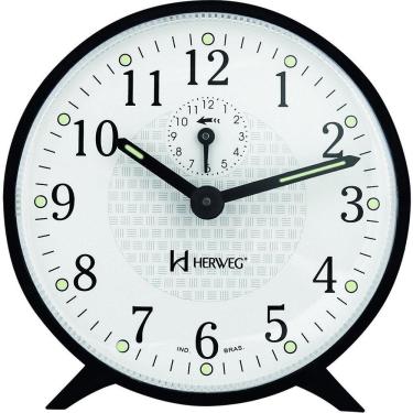 Imagem de Relogio Despertador Herweg 2220 Mecânico A Cordas Preto