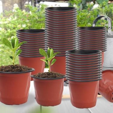 Imagem de 20 peças de vasos flexíveis para berçário de plantas de plástico para suculentas, mudas e transplante
