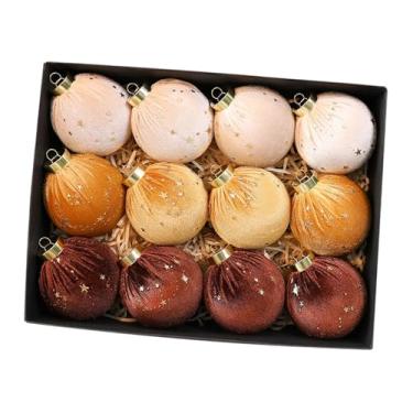 Imagem de IEUDNS Bolas de Natal de Veludo, Enfeites em Forma de Bola, 8 Cm (3,15 Polegadas), Leves E Portáteis, para Decoração de árvores de Natal E Ano, 12pcs 3color Style a, Tamanho real