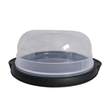 Imagem de Porta Bolo, Boleira com Tampa Praticidade Proteção para Seus Bolos, Sobremesas(PRETO)