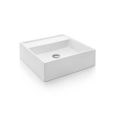 Imagem de Cuba De Apoio Docol 41x41 970026 Quadrada Com Mesa Branca Esmaltada