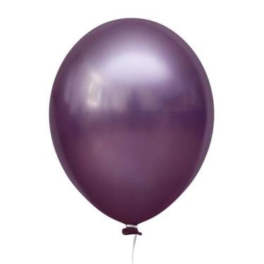 Imagem de Balão Bexiga 9" Metalizado Alumínio Cromado Metálico Evento - Crgfesta