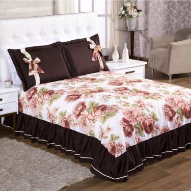 Imagem de Cobre Leito Isabela Queen 3 Pecas - Floral Marrom
