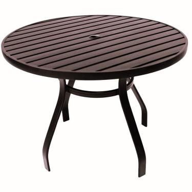 Imagem de Mesa 90cm Sevilla Ripada Alumínio área Externa Interna Jardim Marrom