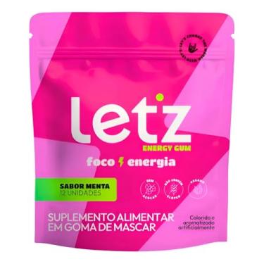 Imagem de Chiclete Energético Letz Gum Pré Treino Cafeína Taurina Mint