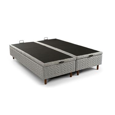 Imagem de Base para Cama Box Queen Arcón com Baú (43x158x198) Poliéster Cinza