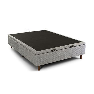 Imagem de Base para Cama Box Casal Arcón com Baú (43x138x188) Poliéster Cinza