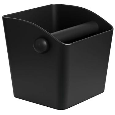 Imagem de Caixa de café expresso, caixa quadrada média de 5,5 polegadas com barra de batida removível, design absorvente de choque, lixeira de moagem de café que economiza espaço, feita de silicone ABS
