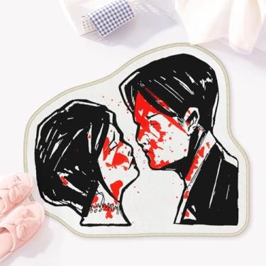 Imagem de Allenjoy Tapetes de banheiro Bloody Love de 80 cm x 68,5 cm Tapete rosto a cara, antiderrapante, lavável