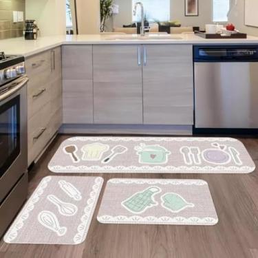 Imagem de Passadeira Cozinha，Tapete Antiderrapante Cozinha，Kit De 3 Tapetes para Melancias Sementes，Vida Criativa(06)