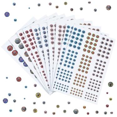 Imagem de SOFPLATE 1608 peças adesivos de iscas de peixe com olhos de isca 3D coloridos pequenos pontos redondos 3/4/5/6/8/10 mm resina adesivo realista para olhos adesivos adesivos adesivos para pesca isca