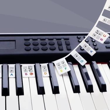 Imagem de Adesivos removíveis para teclado de piano (61 teclas)