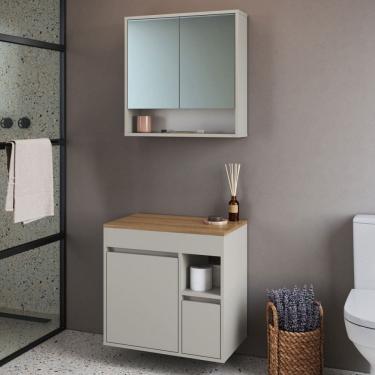 Imagem de Armário de Banheiro Bangladesh 3 Portas 1 Gaveta com Espelho Arenas - Art In Móveis