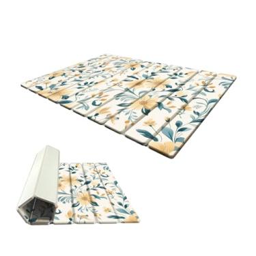 Imagem de Tapete grande de secagem rápida para bancada de cozinha, tapetes de banho de pedra para banheiro, bandeja de secagem de pedra de terra de diatomáceas, tapete de secagem absorvente dobrável, 40,6 cm ×