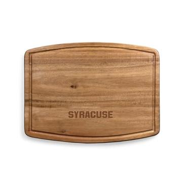 Imagem de PICNIC TIME Tábua de corte NCAA Syracuse Orange Ovale Acacia, conjunto de tábua de charcutaria com ranhura de suco para derramamentos, prato de madeira (madeira de acácia)