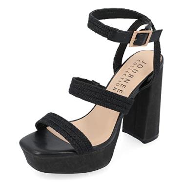 Imagem de Journee Collection Womens Sienne Tru Comfort Foam High Heel Platform Sandals Black 9 Medium WOMENS US