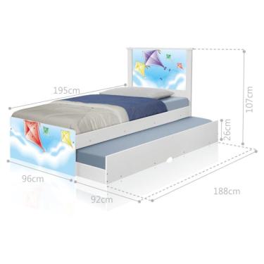 Imagem de Bicama Juvenil Adesivada Pipas