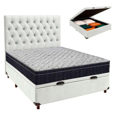 Imagem de Box Bau Branco+Colchão Casal Airtech 150 Ortobom+Cabeceira