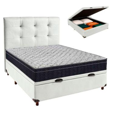 Imagem de Box Bau Branco+Colchão Casal Airtech 150 Ortobom+Cabeceira