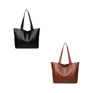 Imagem de Bolsa Tote Vintage Vegana De Grande Capacidade Para Mulheres, Bolsa De