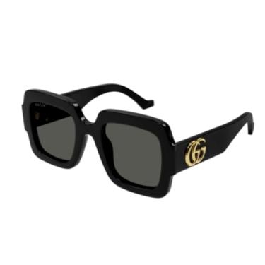 Imagem de Gucci GG1547S 001 Óculos de sol feminino quadrados, tamanho grande, preto/cinza, 50/24/145