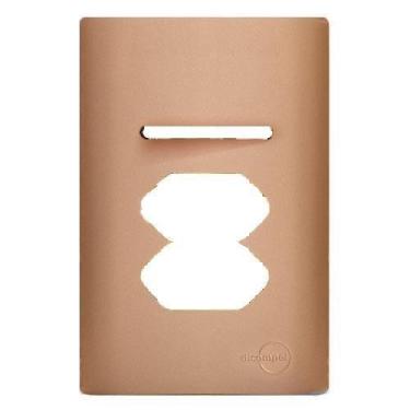 Imagem de Placa Para 1 Interruptor + 2 Tomadas 4X2 - Novara Ouro Rose - Dicompel