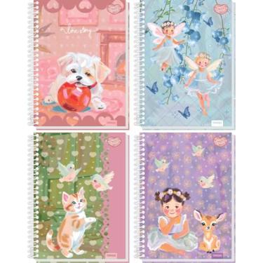 Imagem de Kit de Caderno Espiral Universitário Capa Dura 4 Modelos - Sweet Dreams Papel de Carta - 1 Matéria - 80 Folhas 75 g/m² - Pacote C/4 Unidades