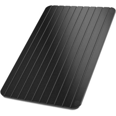 Imagem de Tábua de Descongelamento Rápido para Cozinha, Placa Mágica em Alumínio Preto, Descongelador de Alimentos para Carne, Frango e Peixe, Uso Doméstico e Churrasco