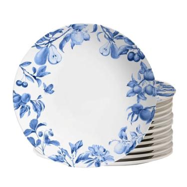 Imagem de Jogo 12 Pratos Raso Coup Frutela 29cm Azul Cerâmica Alleanza