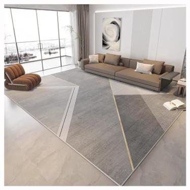 Imagem de SPXMQSS Tapetes de sala de estar, tapetes para quarto, antiderrapante, lavável, tapete que não cai, tapete interno de pelo baixo para quarto, sala de estar, cinza claro