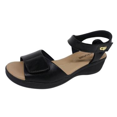 Imagem de Sandalia Feminina Anabela Baixa Ultramacia Leve Comfortflex