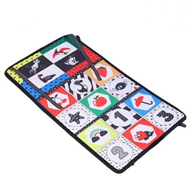 Imagem de Naroote Livros Macios para Bebês de Alto Contraste Com Espelho de Barriga para Bebês, Brinquedos de Chão de Desenvolvimento para Aprendizagem Precoce e Desenvolvimento de Habilidades Motoras