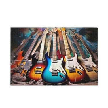 Imagem de Kigai Quebra-cabeça de guitarras 1000 peças para crianças adolescentes adultos família 75 x 50 cm