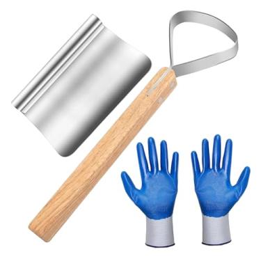 Imagem de Bothyi Ferramenta para raspar pelos de porco, descascar e manusear peles, com cabo ergonômico, ideal para açougues e fazendas.