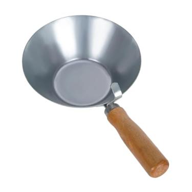 Imagem de Generic Pá de cimento em aço carbono, concha para água, pá para misturar argamassa com cabo de madeira, tigela para cimento, reboco e drywall.