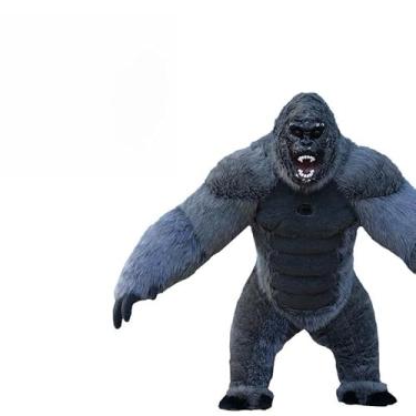Imagem de Inflatable Costume for Adult Plush Furry Mascot Anime Halloween Turtle Carnival Dress Suit Fursuit orangutan Gorilla (GRAY,2.6M)